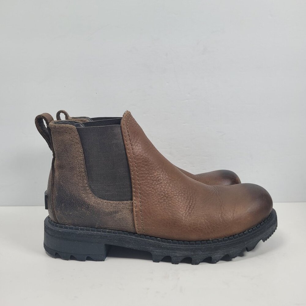 Sorel Men's Brown Leather Ankle Chelsea Boots NM3839-269 US Size 7.5 - Picture 1 of 8
